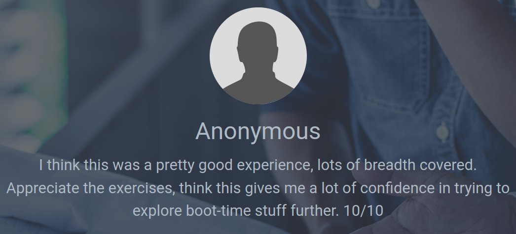 raelizecom's tweet photo. We are looking forward to give our #BootPwn experience in-person during #ZEROGRAVITY in Vegas.

We've had many students that really enjoyed and appreciated this experience on Secure Boot Security. https://t.co/narMX87ObO