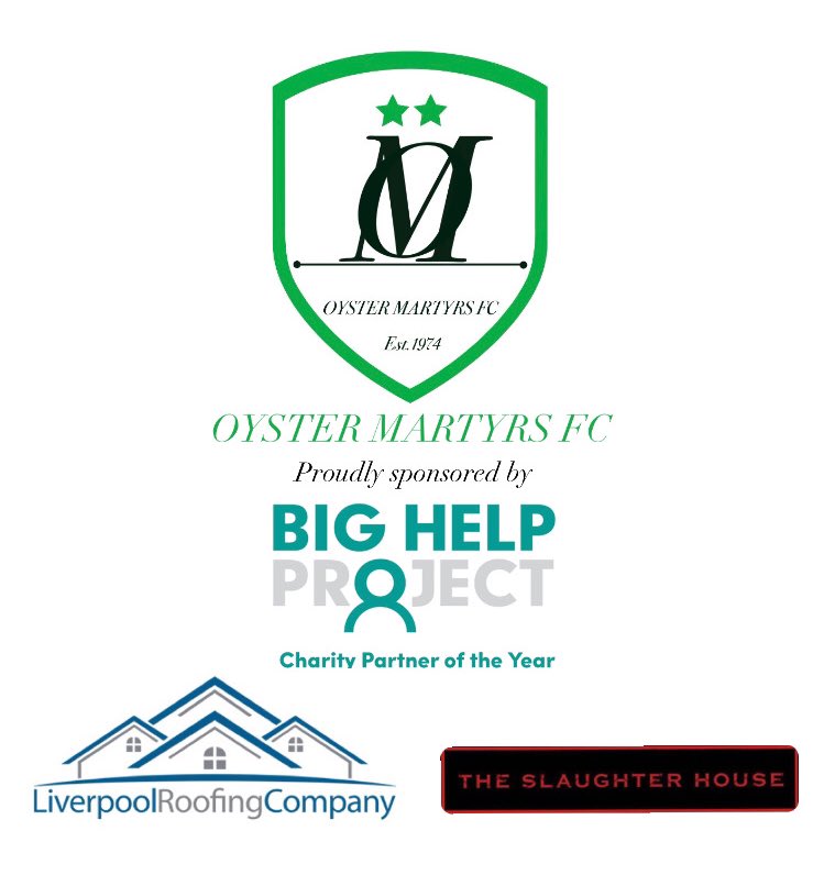A big Thankyou to our sponsors for next season ⚽️💚

- The Big Help Project @BigHelpProject  

- The Slaughter House 
<a href="/TheSlaughterH/">The Slaughter House</a> 

- Liverpool Roofing Company
<a href="/Rooferliverpool/">Liverpool Roofing</a> 

Glad to have you on board 🤝💚