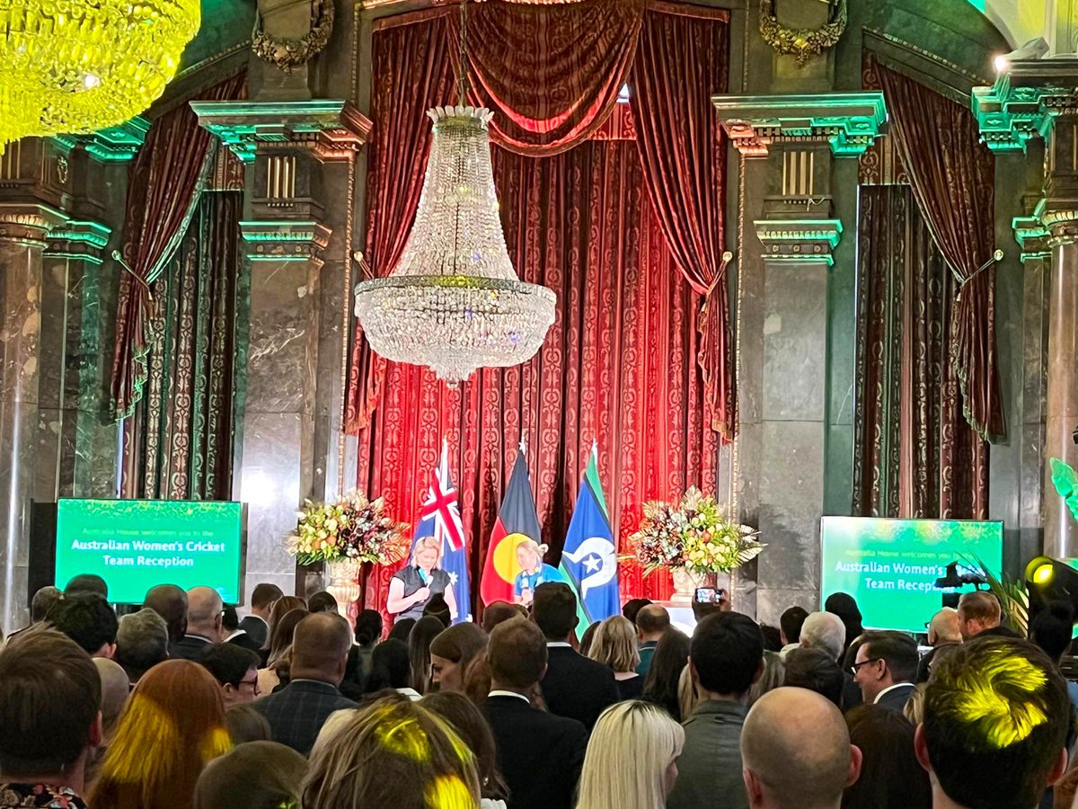 wagoeurope's tweet photo. A very warm reception for @AusWomenCricket at  @AusHouseLondon as their Ashes campaign in England is underway.

With a cracking T20 game under their belt, we send all our support their way for the remaining fixtures. #Ashes23 https://t.co/9Q8rMPdQCf