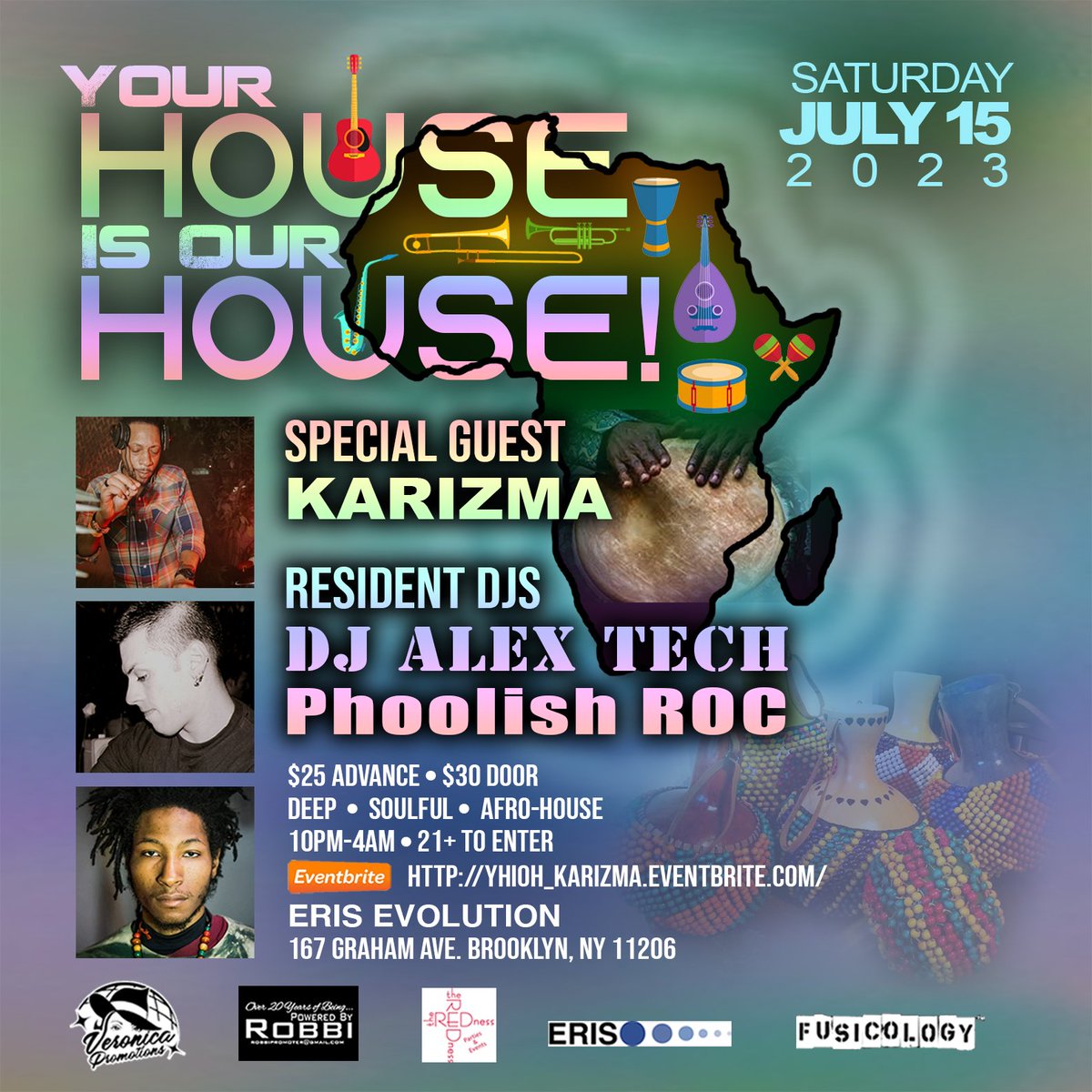 DJAlexTech's tweet image. 🔥Sat 7/15 ATTENTION ALL DANCERS TRI-STATE AND BEYOND: Your HOUSE Is Our HOUSE! With Guest DJ KARIZMA! IS BACK WITH THAT NEXT-LEVEL IN DANCE EVENTS

Deep * Soulful * Afro-HOUSE 🪘

Gracing the booth is:
DJ, Producer, Re-Mixer KARIZMA! (Karizma)
TICKET LINK yhioh_karizma.eventbrite.com