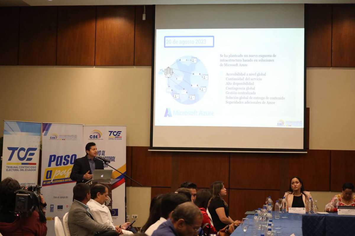 cnegobec's tweet image. #PasoAPasoElectoral ☑️ | #StalinCardona, Funcionario Electoral, explica las seguridades con las que cuenta el #VotoTelemáticoEnElExterior , única modalidad de sufragio para los ecuatorianos empadronados en el exterior 🌐.
#EleccionesAnticipadas2023Ec 🇪🇨🗳️