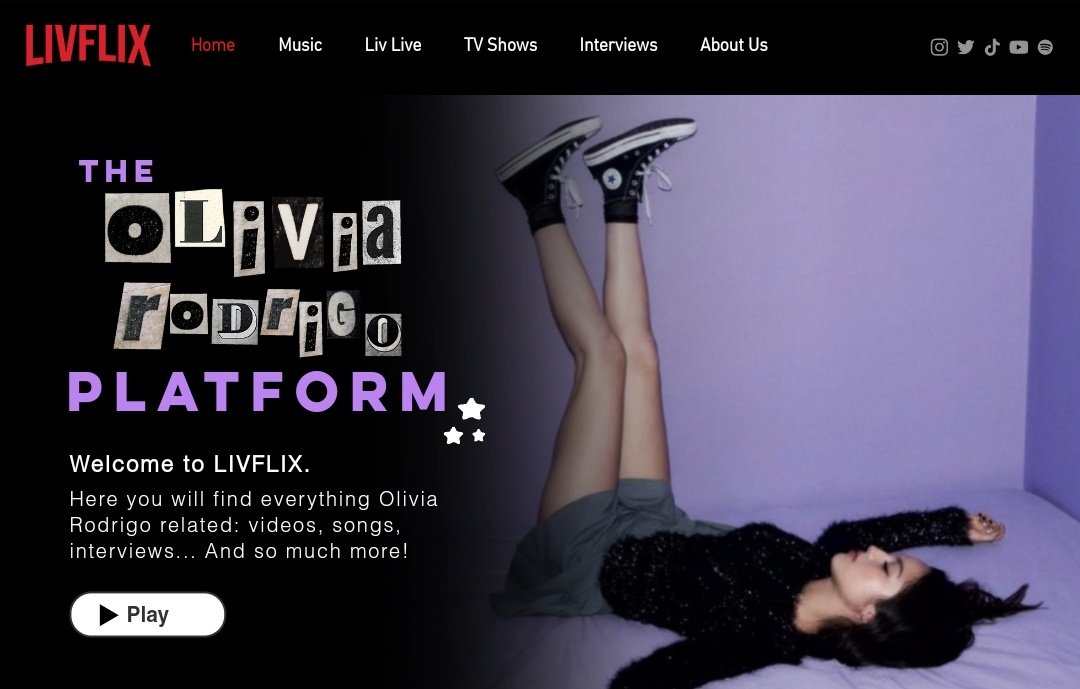💡 | Hi! We, once again, have updated LIVFLIX, a netflix inspired website. There's unreleased songs, full performances, interviews... All Olivia Rodrigo related.

Please, RT and like so it can reach more Livies! And tag <a href="/LiviesHQ/">olivia’s livies 🩷</a> and <a href="/oliviarodrigo/">Olivia Rodrigo</a> !!

🔗: livflix.wixsite.com/livflix