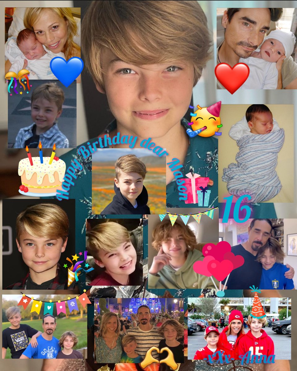 BackstreetMagic's tweet image. Happy 16th Birthday dear Mason 🥳🎉🎈🎁🎂🎊 hope you have an amazing day 😘✌️🥰😍🫶 @kevinrichardson @KristinKayPhoto @backstreetboys