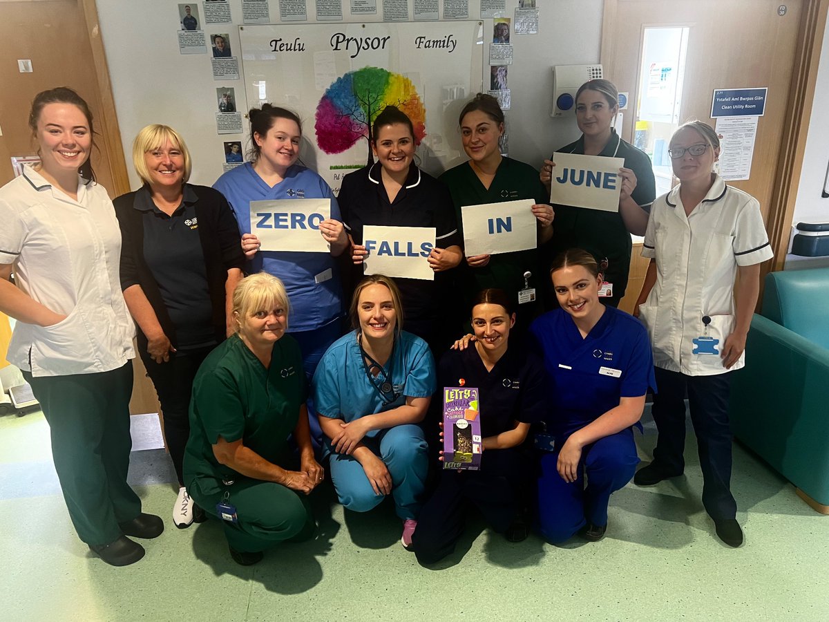 We have taken a Multidisciplinary approach over the last couple of months to try and reduce our HARMS dashboard on Prysor. Today we were able to celebrate ‘Zero Falls in June’. Well done Team, you’ve all worked so hard to reduce inpatients falls 🏥 <a href="/NickyJo75735089/">Nicky Jones</a> <a href="/AlysSian12/">Alys Sian Evans</a>
