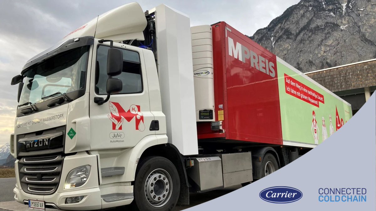 📣 The Austrian supermarket chain has now adopted Carrier Transicold's technology to have the country's first #hydrogenpowered truck 👉 bit.ly/3MzUmmM
#MovesThatMatter #IndustrialRefrigeration
