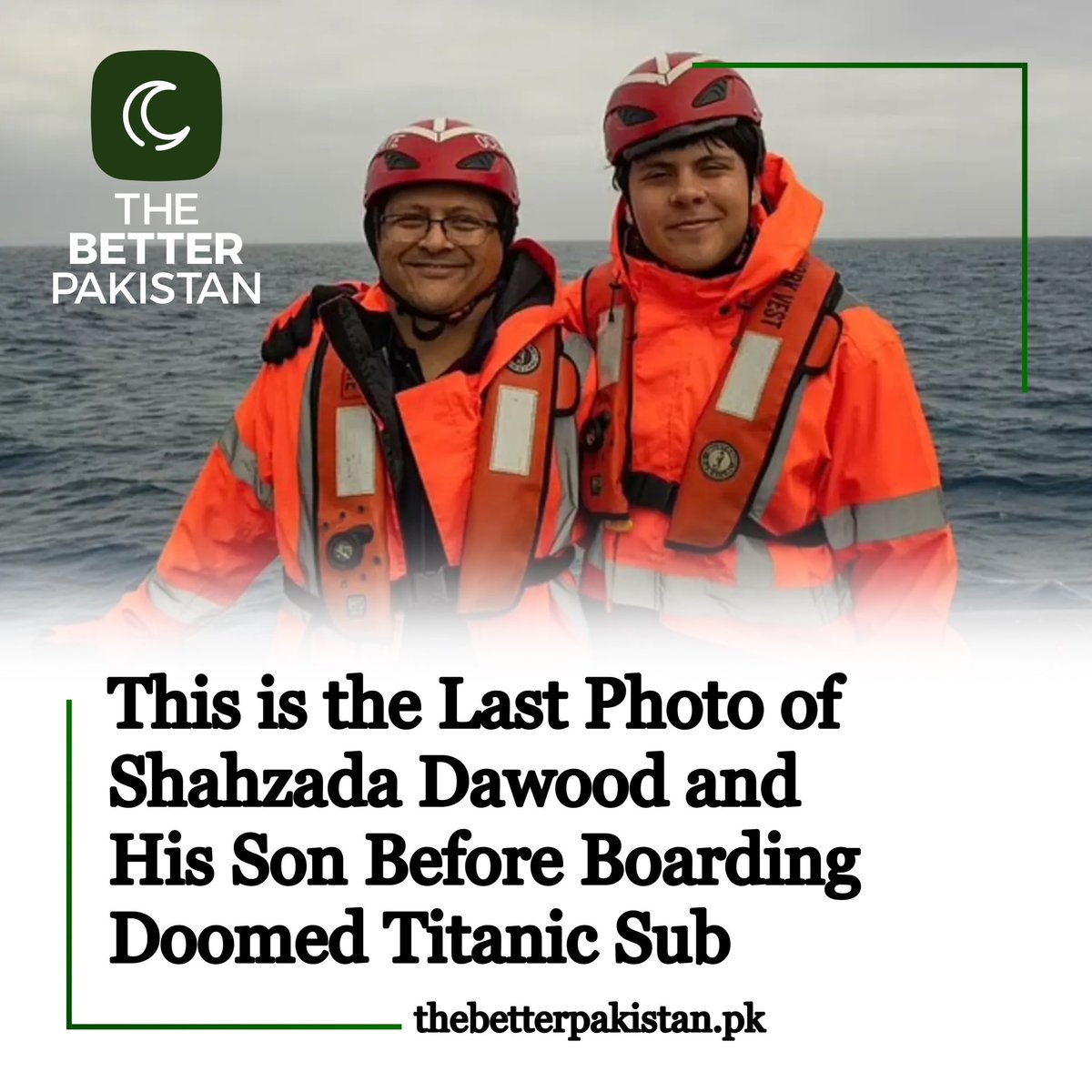 A heartbreaking final photo shows Pakistani British billionaire Shahzada Dawood and his 19-year-old son, Sulaiman, smiling happily just before getting on the doomed Titan submersible. 

.#TITAN #TitanicRescue #shahzadadawood