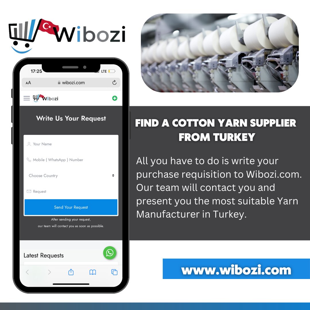 Find A Cotton Yarn Supplier from Turkey: wibozi.com

#yarn #cottonyarn #iplik #textile #textileproduction #yarns #corespun #openendrings #openendringspanners #cottonyarns #fiber #kumaş #turkishmanufacturer #b2b #wholesale #supplychain #procurement #globalsources