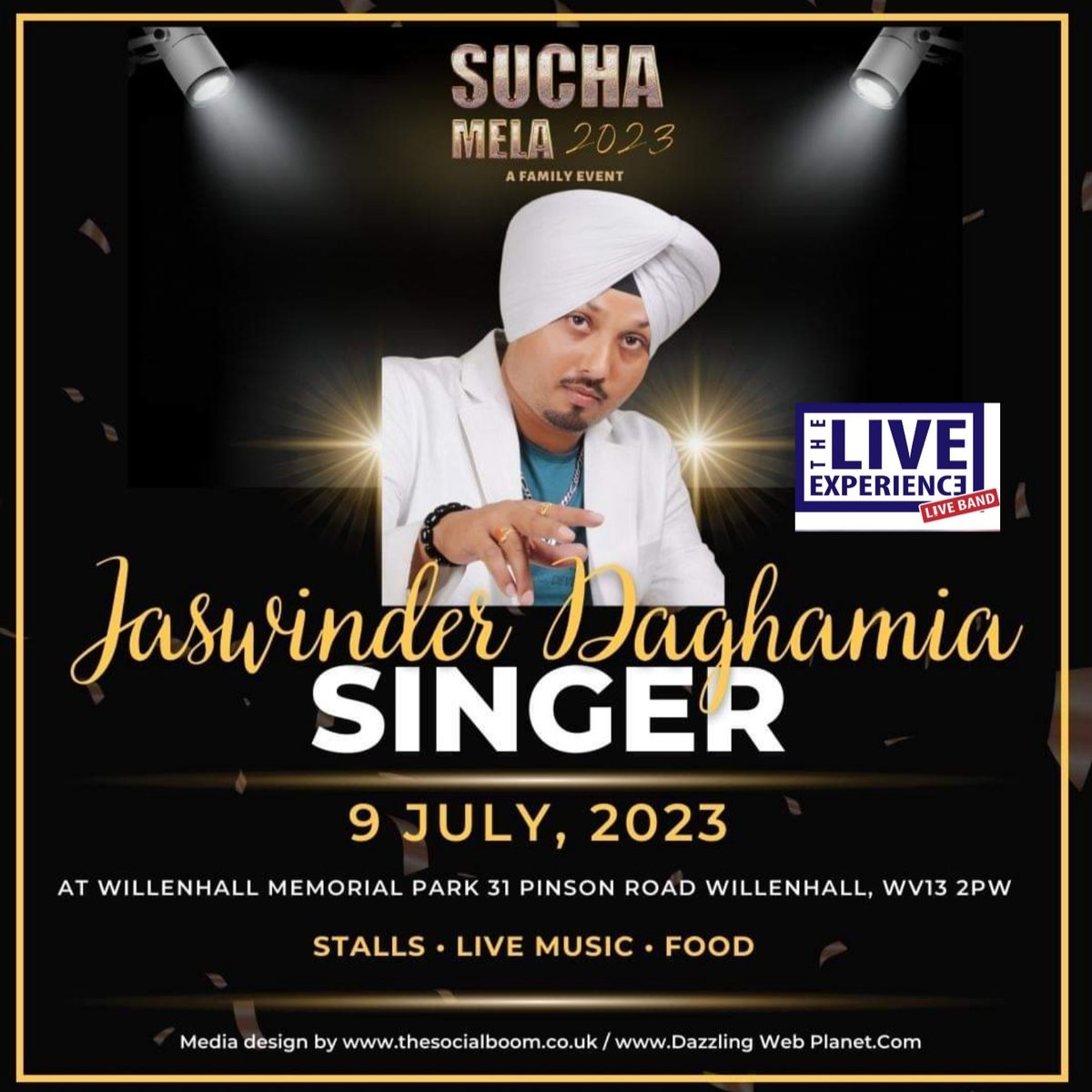 Sucha Mela | 9th July 2023 | Willenhall Memorial Park | Birmingham
<a href="/JaswinderDagham/">Jaswinder Daghamia</a>
<a href="/tubsy_dholki/">Bhupinder Kullar</a>
#theliveexperienceliveband 
#suchamela #willenhall #birmingham #uk #family #events