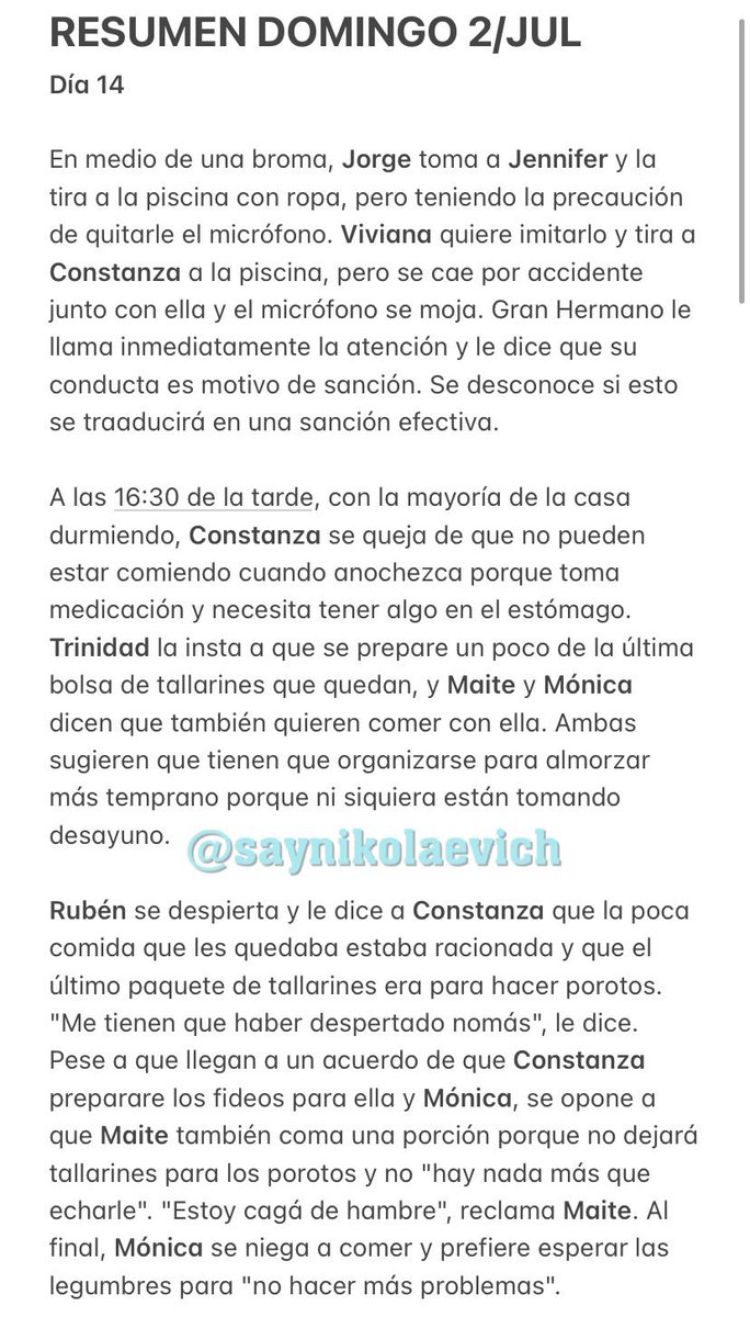 saynikolaevich's tweet photo. RESUMEN DOMINGO 2 DE JULIO // Todos los pormenores de la segunda eliminación de la casa aquí. Continúa abajo en la segunda parte 👇🏻👇🏻👇🏻 #GranHermanoCHV #GranHermanoChile #GranHermano #GHChile #ResumenGH https://t.co/JRprFdBVPB