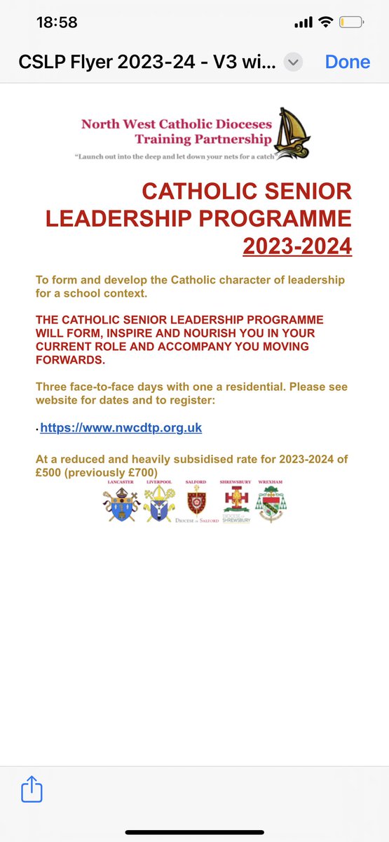 Registration is now open for the Catholic Senior Leadership programme 2023-2024