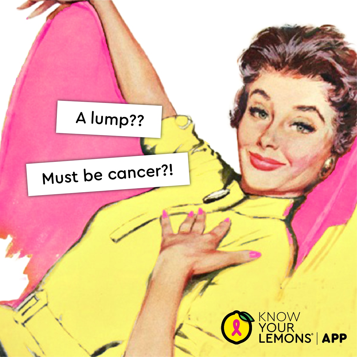 knowyourlemons's tweet photo. Not all lumps are #BreastCancer! ⁠Most lumps turn out to be #harmless, such as a fluid-filled #cyst or #fibroadenoma. A cancerous lump often feels hard like a lemon seed, and usually immovable. It can be any shape or size. Download our #app to learn more! https://t.co/BKd21JQ1wi https://t.co/Wqkxzamdm7