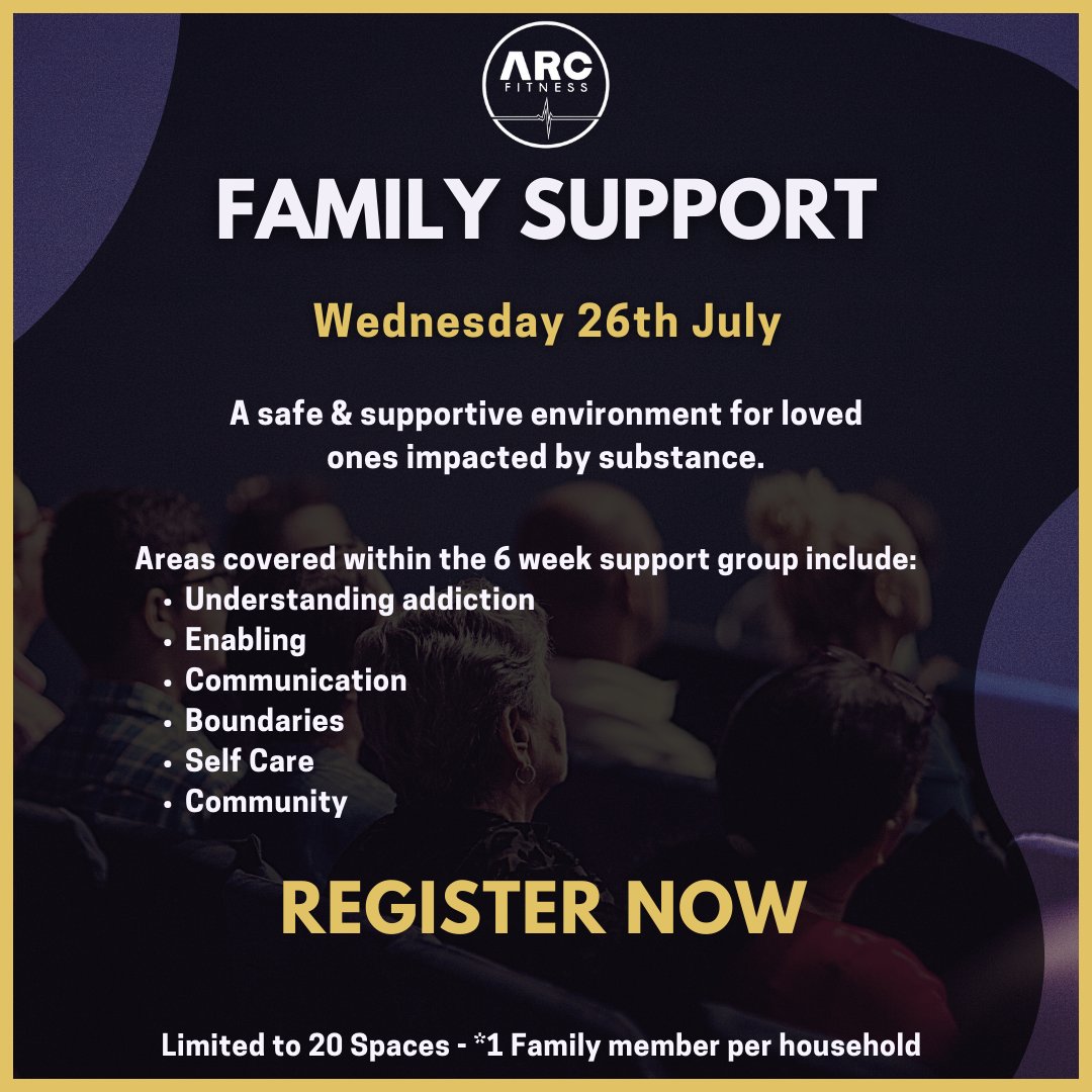 ARCFitness2's tweet photo. Join our Family Support Group for loved ones impacted by substance use. π€
π
Wednesday, July 26th
β° 7:30pm - 9:15pm
π Free Course
Register now! https://t.co/gTlVoVaES0
#FamilySupportGroup https://t.co/ntl3IgnUvS