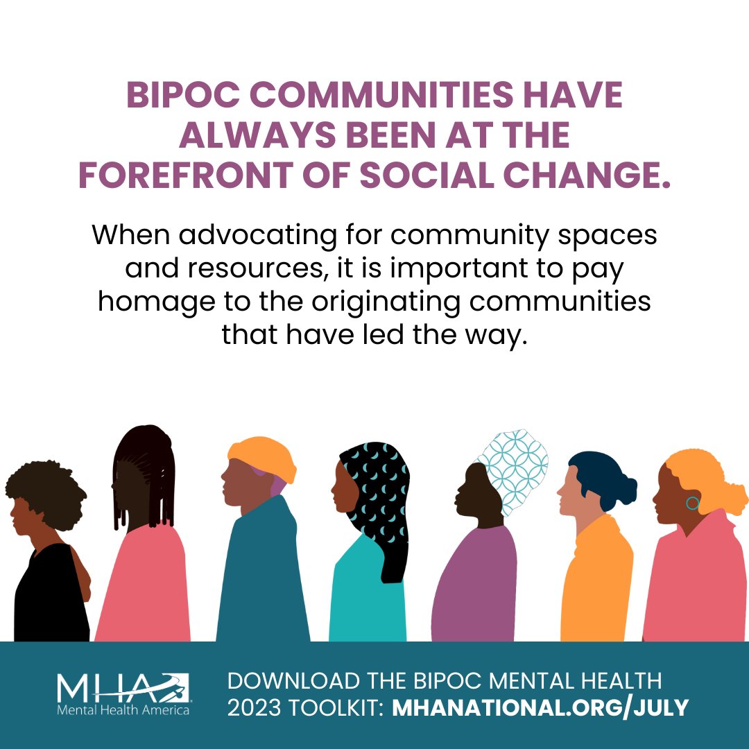 July is #BebeMooreCampbell National Minority Mental Health Awareness Month. Join us in changing the narrative to one centered on culture, community, and connection. Learn more about #BIPOCMentalHealth and find resources at mhanational.org/july