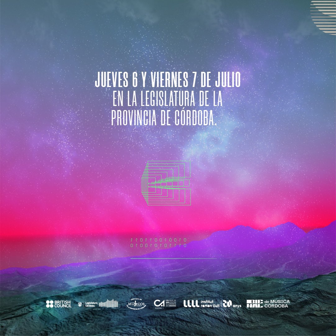 clonworks's tweet photo. Space Zero (0,0,0) travels to Bienal de Música de Cordoba as part of the Epojé programme curated by Santi Bartolome. Our work will be presented at set times on 6 and 7 July, and it features music by @anaquiroga_, @PetitFlo and @es_stela 💚✨ thanks to @BritishCouncil @arBritish https://t.co/TansF5NdAu