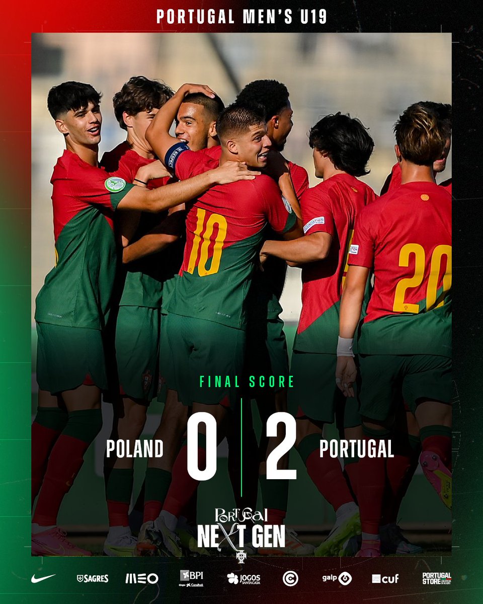 selecaoportugal's tweet photo. Estreia com o pé direito! 🤩 Portugal vence o seu primeiro jogo no Euro Sub-19! #VesteABandeira https://t.co/bJhKzTCOam
