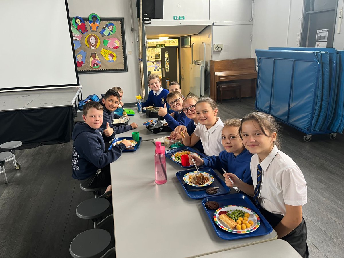saintoswalds's tweet photo. Pupils from St Oswald’s visited St Hubert’s in Great Harwood today with Mrs Hassan and Deacon Paul to complete the Faith in Action work they began together in January . @SthubertG https://t.co/H7KTn7gaso
