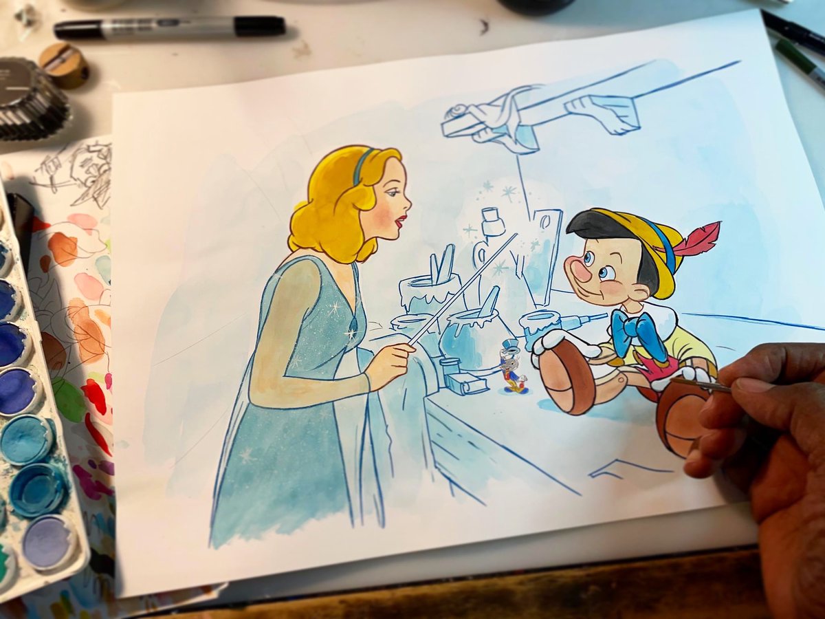 FloydNormanDoc's tweet photo. Only 2 slots left on the October watercolor commission list. Buying for a holiday gift? Then this is the one and only list to be on (art mails by Dec 1)!  For rates email Info@FloydNormanProductions.com.

#Creativity #Disney #Animation  @Criterion @Tcm #TcmParty #FloydNorman https://t.co/wJqvZGSr2M