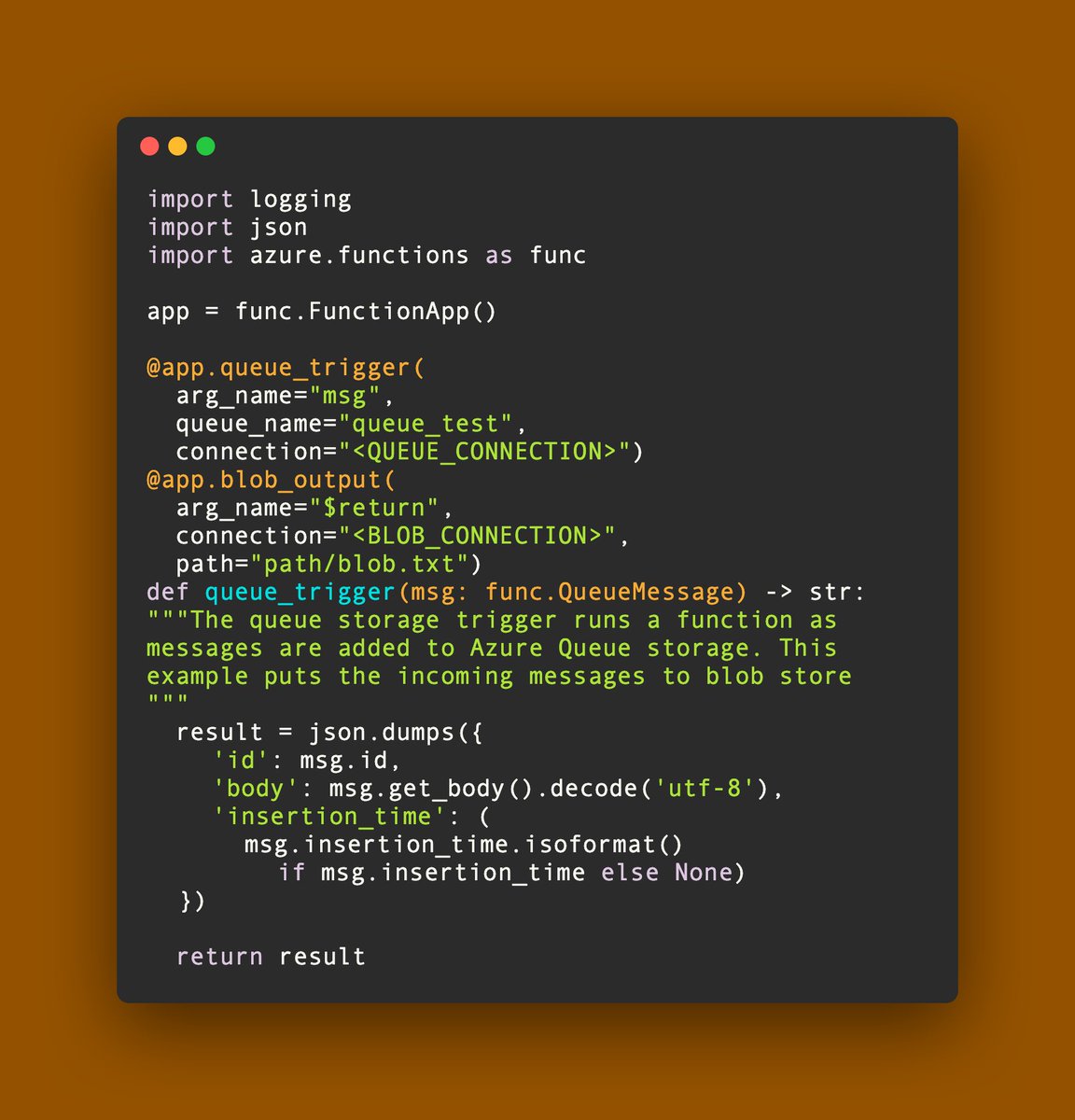 AzFuncPython's tweet photo. @AzureFunctions @Azure #AzureQueueStorage: Trigger &amp; output events reliably https://t.co/12Cg0KDsg4