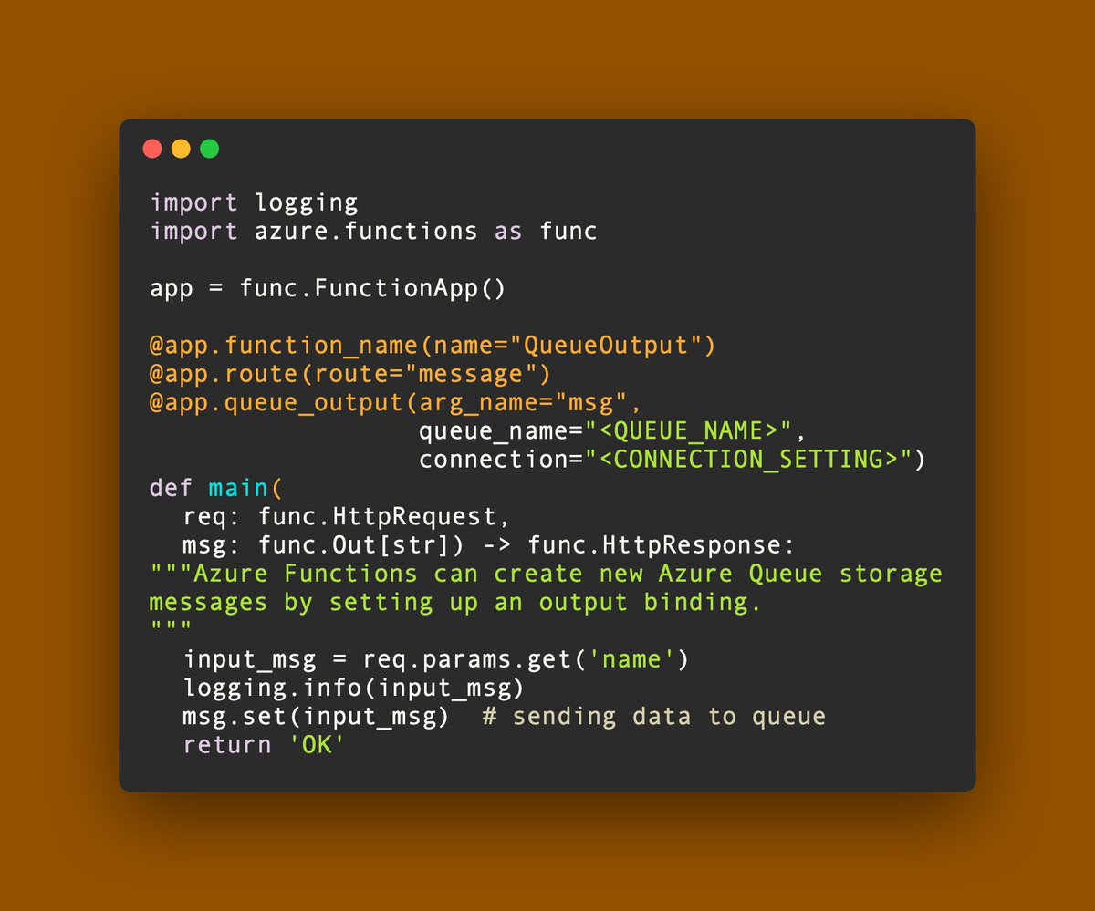 AzFuncPython's tweet photo. @AzureFunctions @Azure #AzureQueueStorage: Trigger &amp; output events reliably https://t.co/12Cg0KDsg4