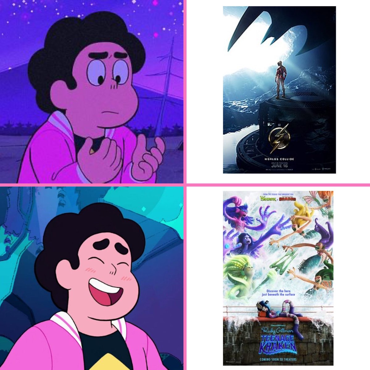 chanyhuman's tweet photo. Steven Universe wants to see Ruby Gillman not the Flash
#StevenUniverse #RubyGillman #Dreamworks #TheFlash #TheFlashMovie #firedavidzaslav #NewDeal4Animation #CartoonNetwork #AnimationDeservesBetter #boycotttheflash #RETWEEETMEPLEASE #ruby #gillman #Memeland #meme #drakememe https://t.co/f1eZxQiRy9