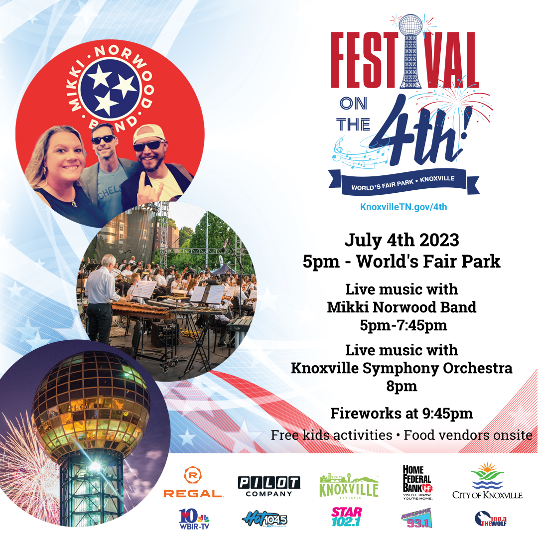 Dogwood Arts (@dogwoodarts) on Twitter photo Don't miss Festival on the 4th tomorrow in #WorldsFairPark 🎆 Enjoy live music from 5-7:45pm before <a href="/knoxsymphony/">Knoxville Symphony</a> takes the stage at 8pm 🎻 Fireworks start at 9:45PM! <a href="/CityKnoxvilleTN/">City of Knoxville</a> Don't miss Festival on the 4th tomorrow in #WorldsFairPark 🎆 Enjoy live music from 5-7:45pm before <a href="/knoxsymphony/">Knoxville Symphony</a> takes the stage at 8pm 🎻 Fireworks start at 9:45PM! <a href="/CityKnoxvilleTN/">City of Knoxville</a>