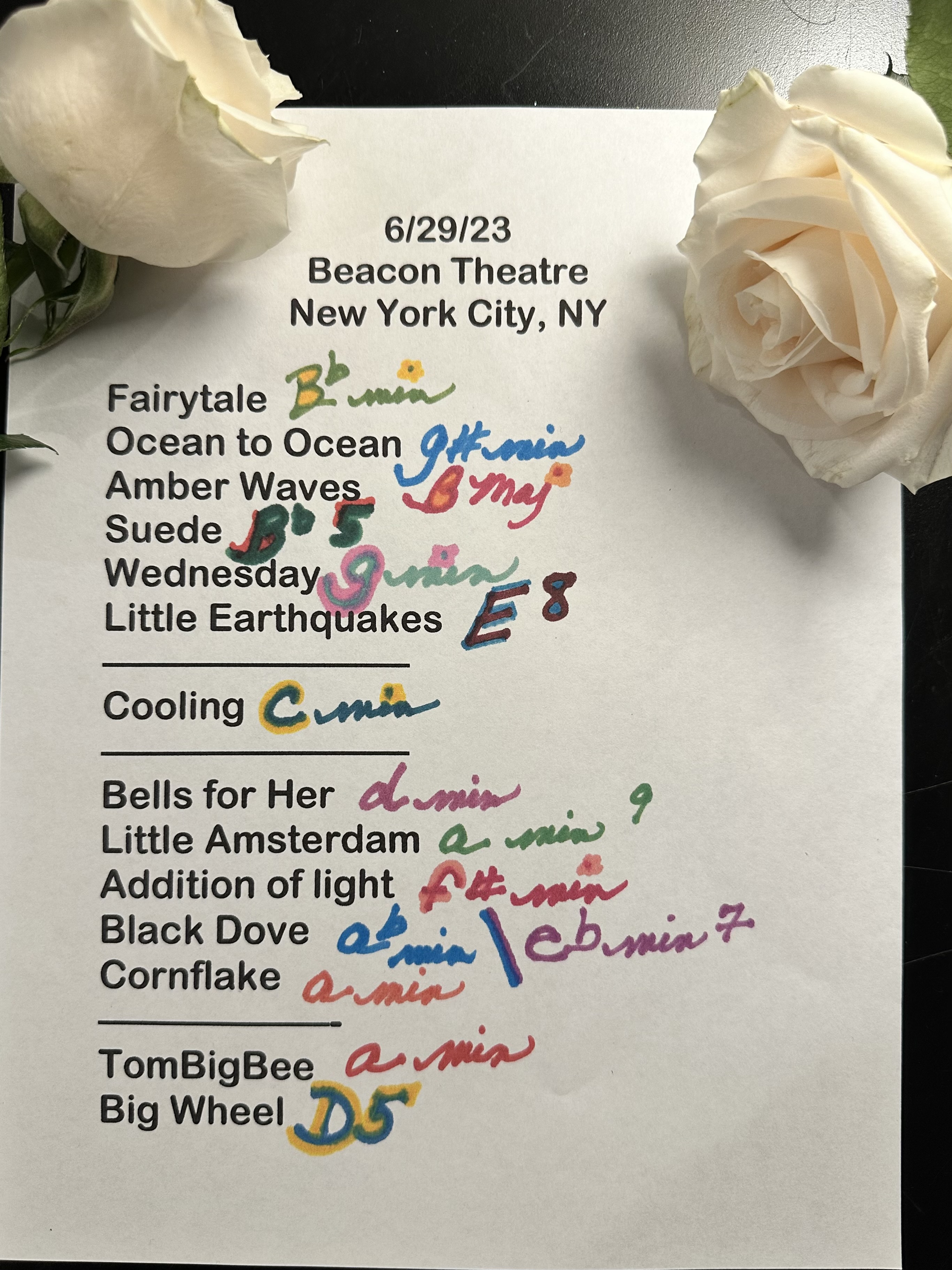 tori amos on Twitter "One last photo and the setlists for both nights in NYC! https//t.co