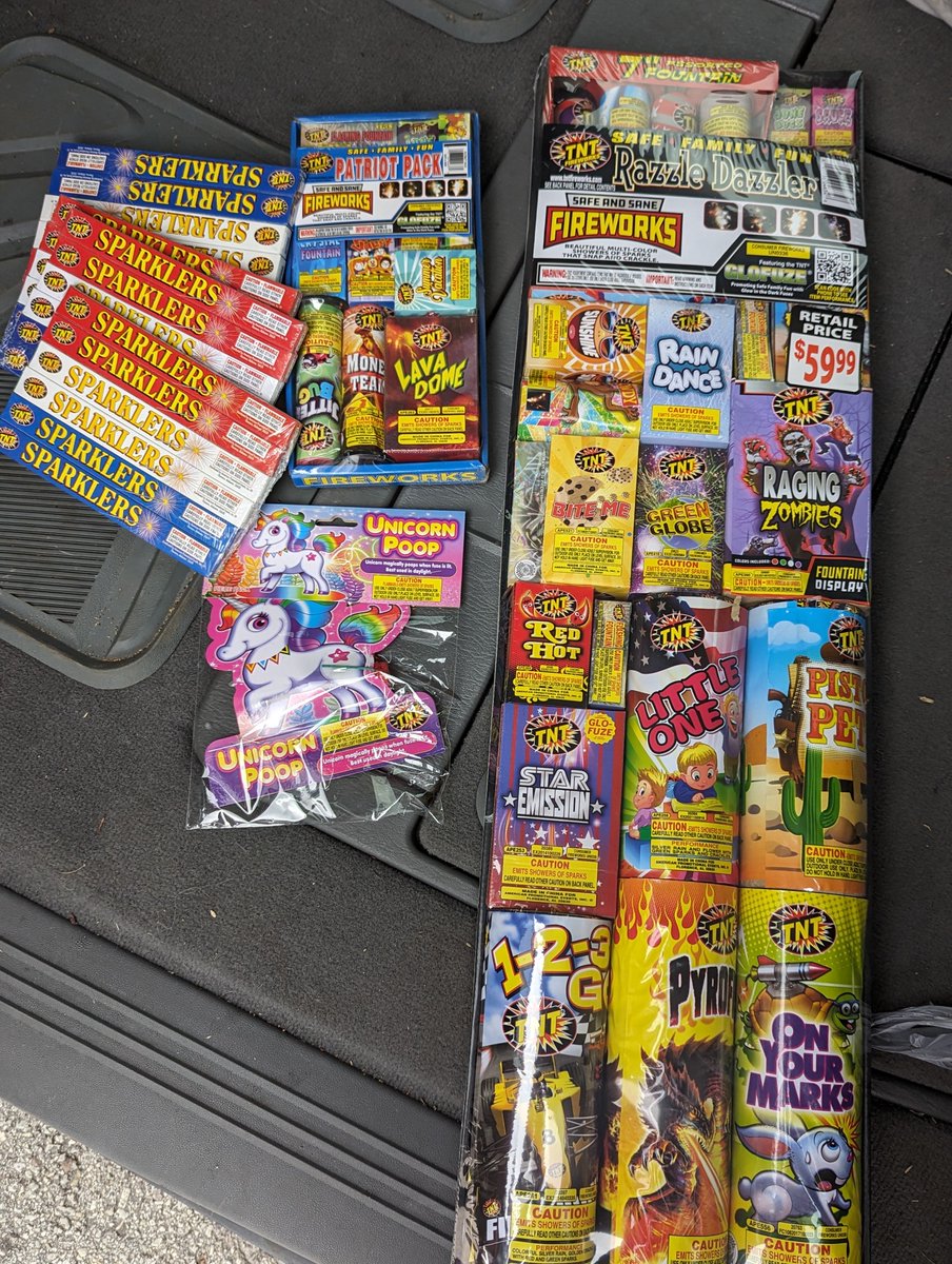 I made the bad decision of letting my hubby know we had a fireworks budget for the party. In other news, I am ridiculously excited about the unicorn poop. #badchoices