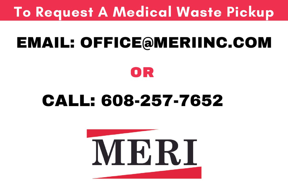 MERI_Inc's tweet photo. This is a reminder to our on-call customers; you can email or call us if you need a pickup.
#medicalwaste https://t.co/eX42GFf1vE