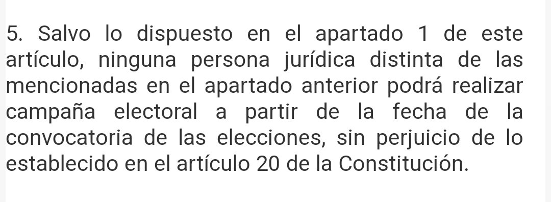 gerarpafer's tweet photo. @Coffeti06083241 @el_pais Art. 50.5 LOREG. El que no tiene NPI eres tú. https://t.co/pCbPKRsFJU
