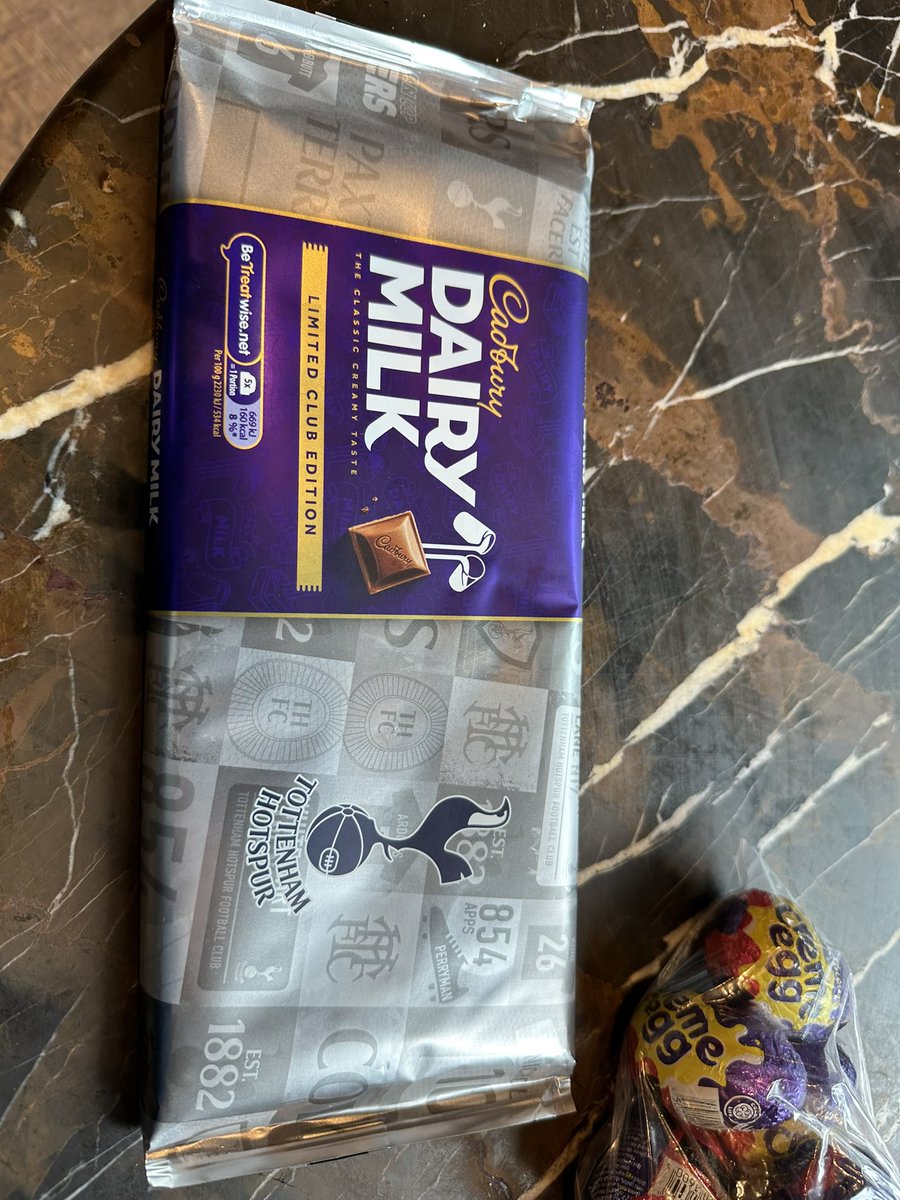 Matt74P's tweet photo. @SpursOfficial #Tottenham #Chocolate I’m really not a great chocolate lover (maybe dark chocolate digestives) but could not resist this from the Cadbury shop. https://t.co/6T52qx8Eh4