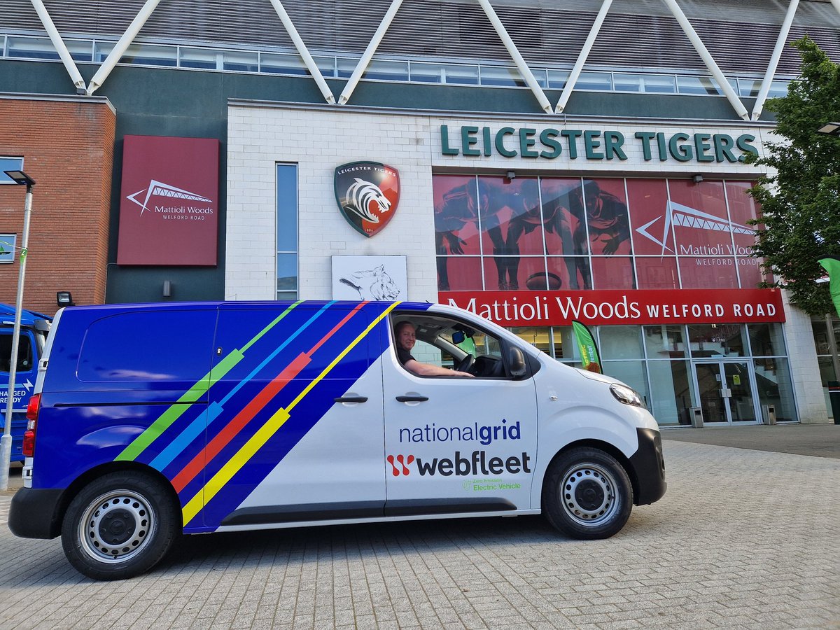 Flying visit to @LeicesterTigers stadium on the @rally_ev  with  @WebfleetNews @nationalgrid @vauxhall E Vivaro #evrally #collaboration #netzero #TigersFamily #CP5