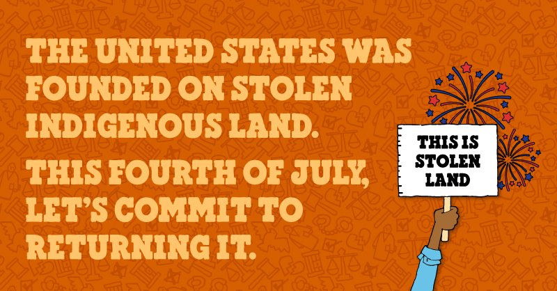 This 4th of July, it's high time we recognize that the US exists on stolen Indigenous land and commit to returning it. Learn more and take action now: benjerrys.co/46vrYu3