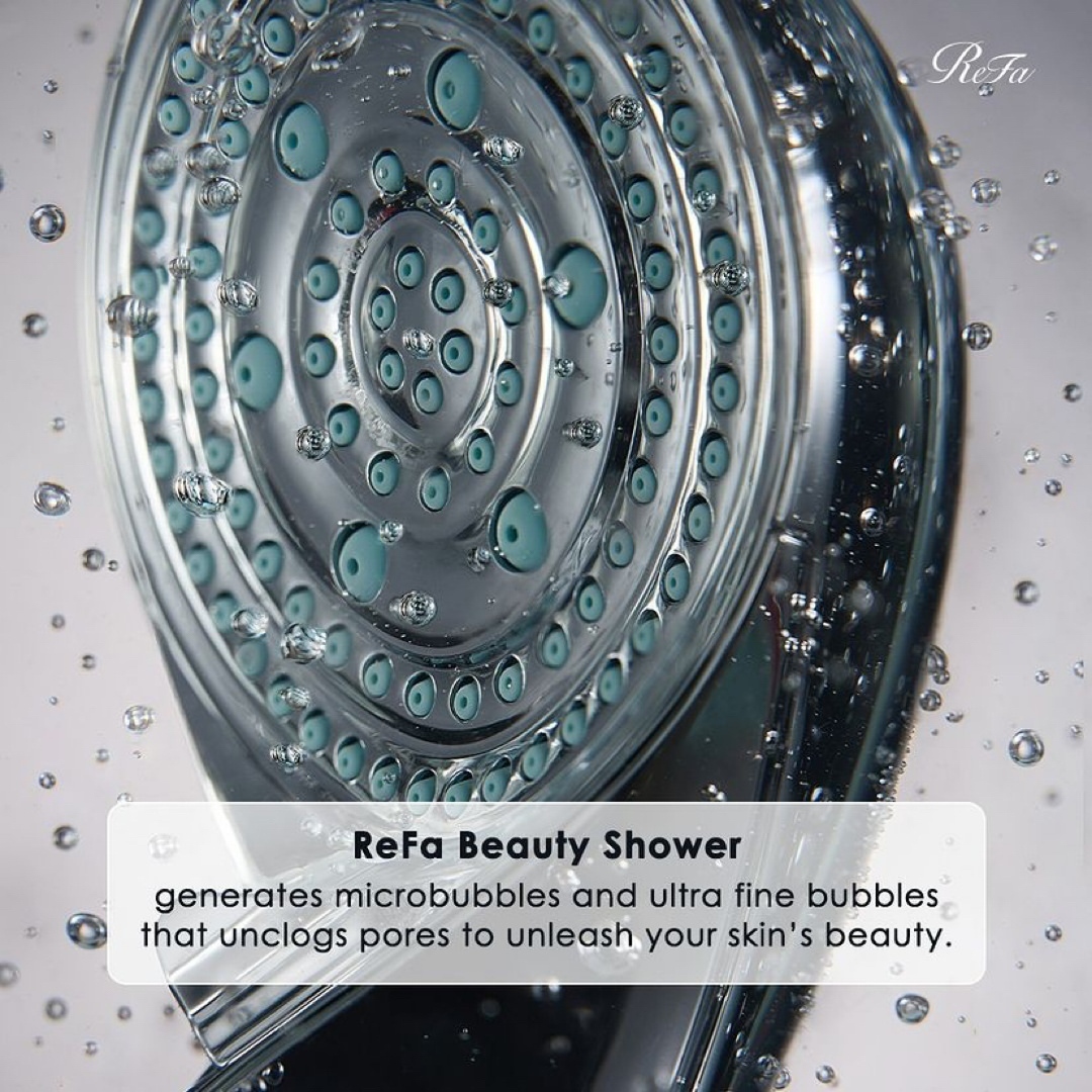 ReFaUSA's tweet photo. Experience the exquisite feeling when you use the beauty shower #ReFaFINEBUBBLES! ⁠
⁠
It produces microbubbles and ultra-fine bubbles that are smaller than the typical bubbles. It unclogs your pores and your skin remains clean and beautiful. 🚿🚿⁠
⁠
📷: @refa_singapore https://t.co/59CCzoWk2N