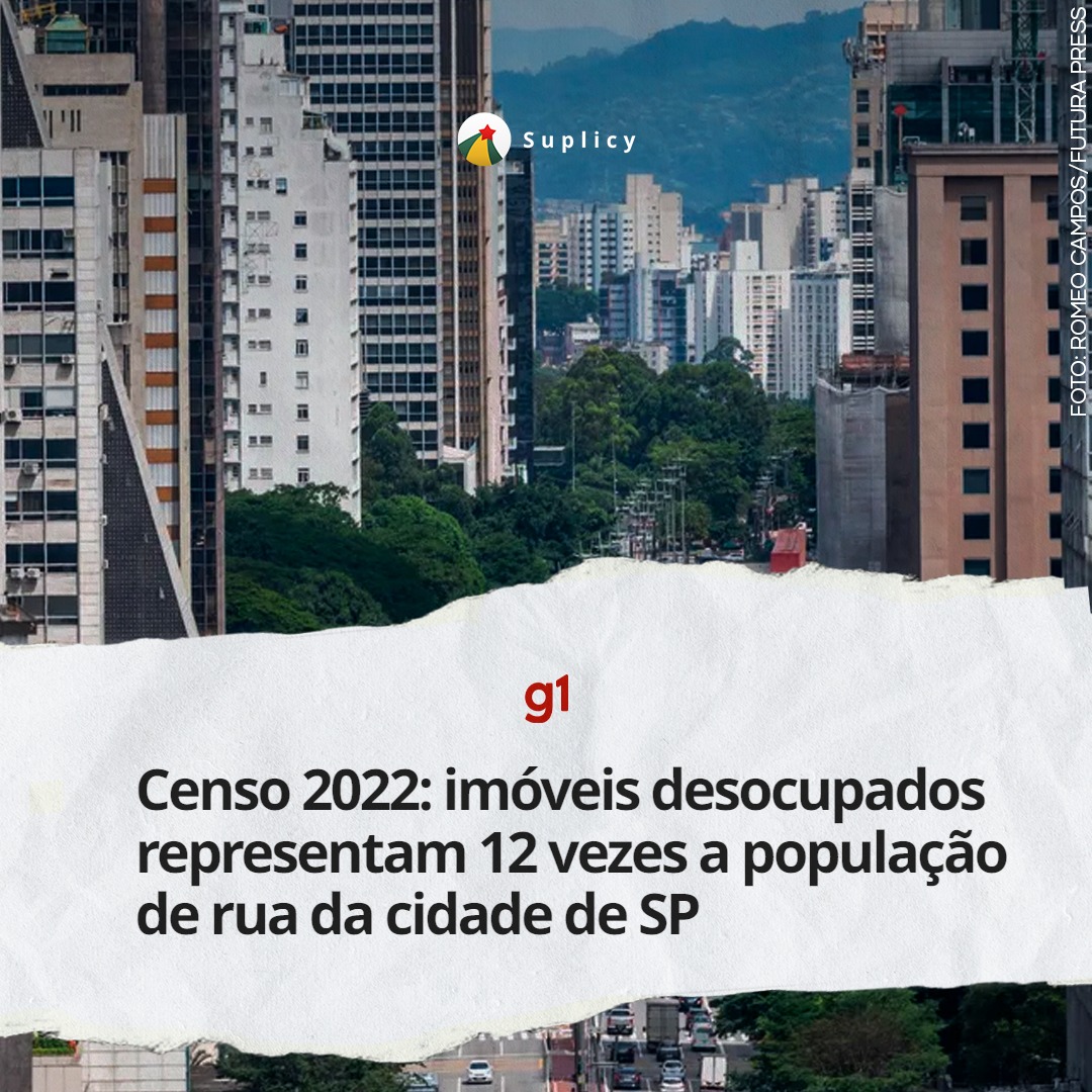 Sempre lutei pela criação de políticas públicas habitacionais para pessoas em situação de rua. Esses números mostram que há imóveis ociosos suficientes para atender essa população na cidade de São Paulo, que hoje conta com 48.261pessoas sem lar. 1/2