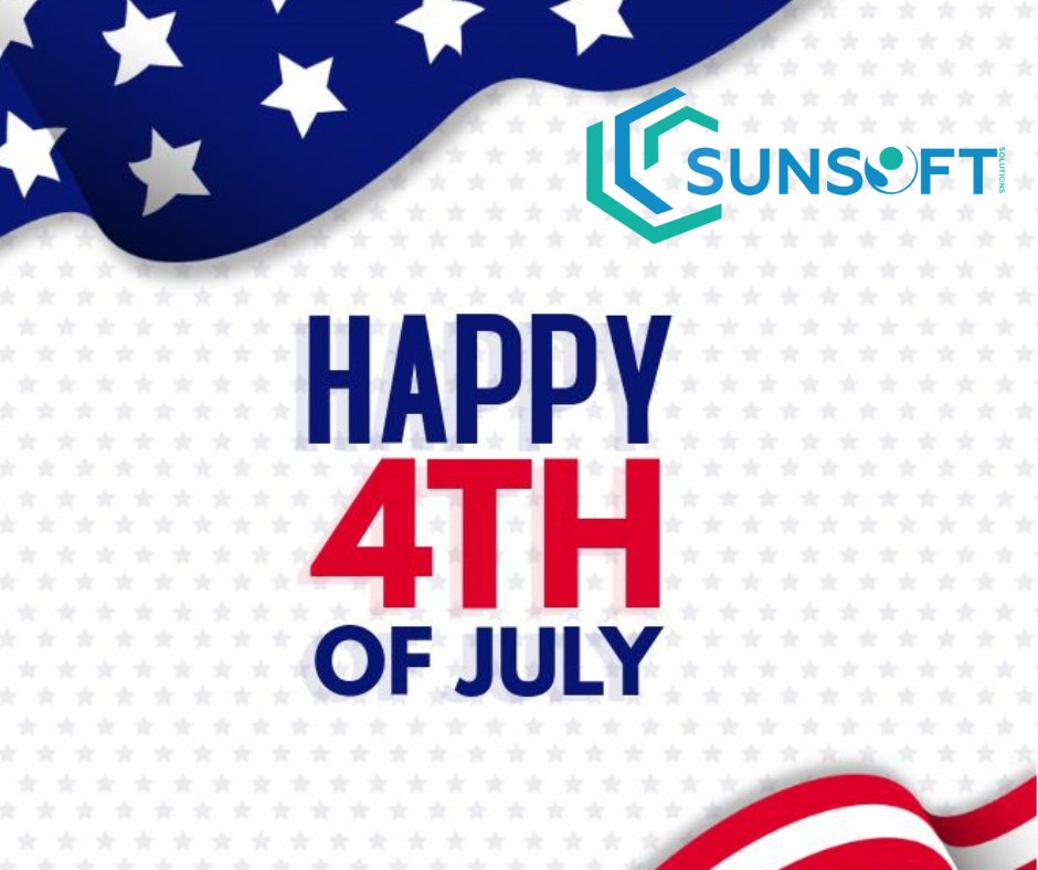 Sunsoftsol's tweet image. Let's celebrate our progress, inspire unity, and embrace the opportunities ahead. Happy 4th of July!

#july4th #connections #business #consulting #help #itandsoftware #softwaredevelopment #itjobs #projectmanagement #projectsupport #itprojectmanagement #trending #projects