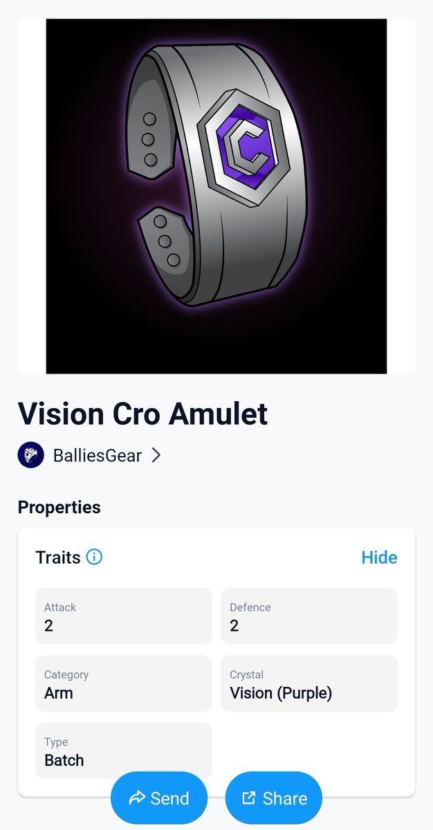 Wow, really amazing. I just traded Ballies Gear via Cronos.club and the new Gear already showed up

The trade worked great without any problems. This is really a milestone for #crofam as you dont need to do trades based on trust anymore 😱

@CronosClubAFE <a href="/erectusNFT/">erectus.nft</a>