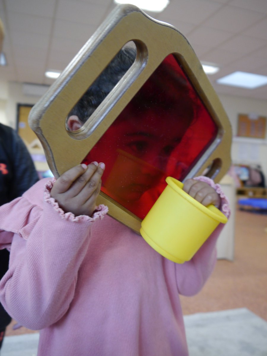 Exploring our colour enhancements... #CurriculumWeek #ProblemSolving #PreSchool