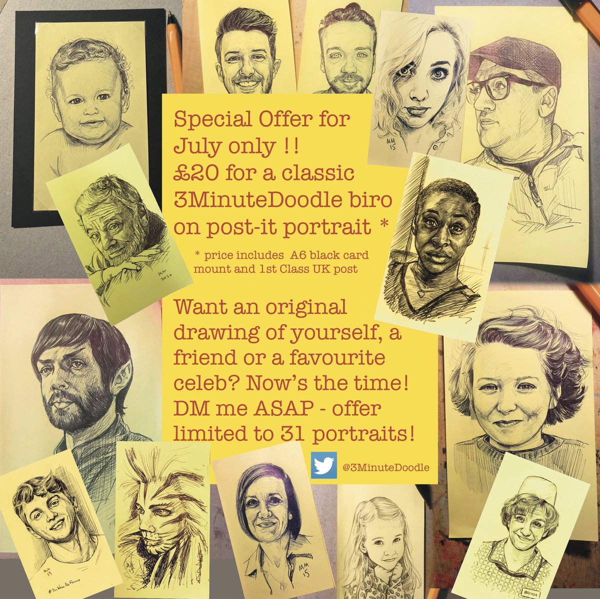 Today I drew #JoeLocke
If you’d like to commission a portrait of your favourite screw star, lived one, friend, pet, or even yourself, DM me to take advantage of July’s special offer 😊