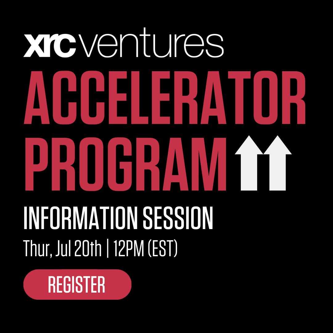 XRC Ventures (@xrcventures) on Twitter photo 📢 Calling all early-stage founders.
Join our virtual Information Session, July 20th at 12PM EST to discover the incredible opportunities offered by <a href="/XRCVentures/">XRC Ventures</a>' Accelerator Program! 📈
Register Now!
us06web.zoom.us/meeting/regist… 📢 Calling all early-stage founders.
Join our virtual Information Session, July 20th at 12PM EST to discover the incredible opportunities offered by <a href="/XRCVentures/">XRC Ventures</a>' Accelerator Program! 📈
Register Now!
us06web.zoom.us/meeting/regist…