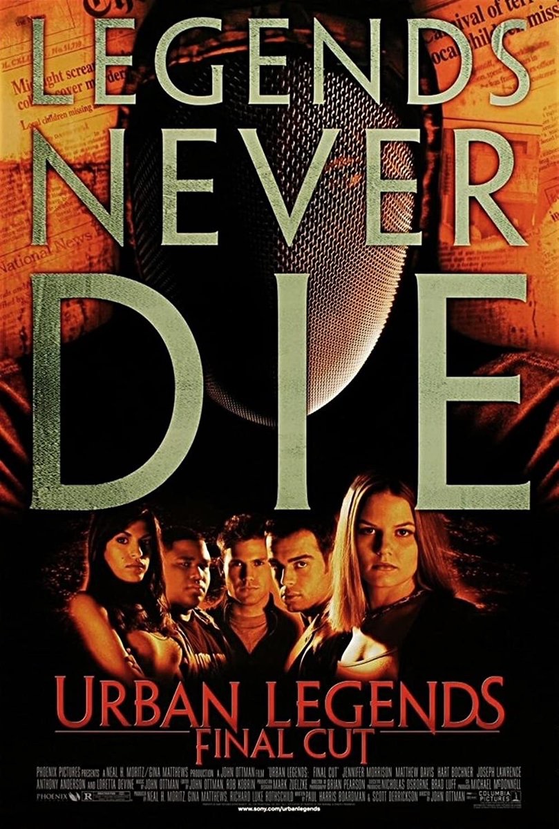EugWSerra's tweet image. On September 19, 2000, Urban Legends: Final Cut was released. #UrbanLegendsFinalCut #JenniferMorrison #MatthewDavis #HartBochner #LorettaDevine #JoeyLawrence #AnsonMount #EvaMendes #JessicaCauffiel #AnthonyAnderson