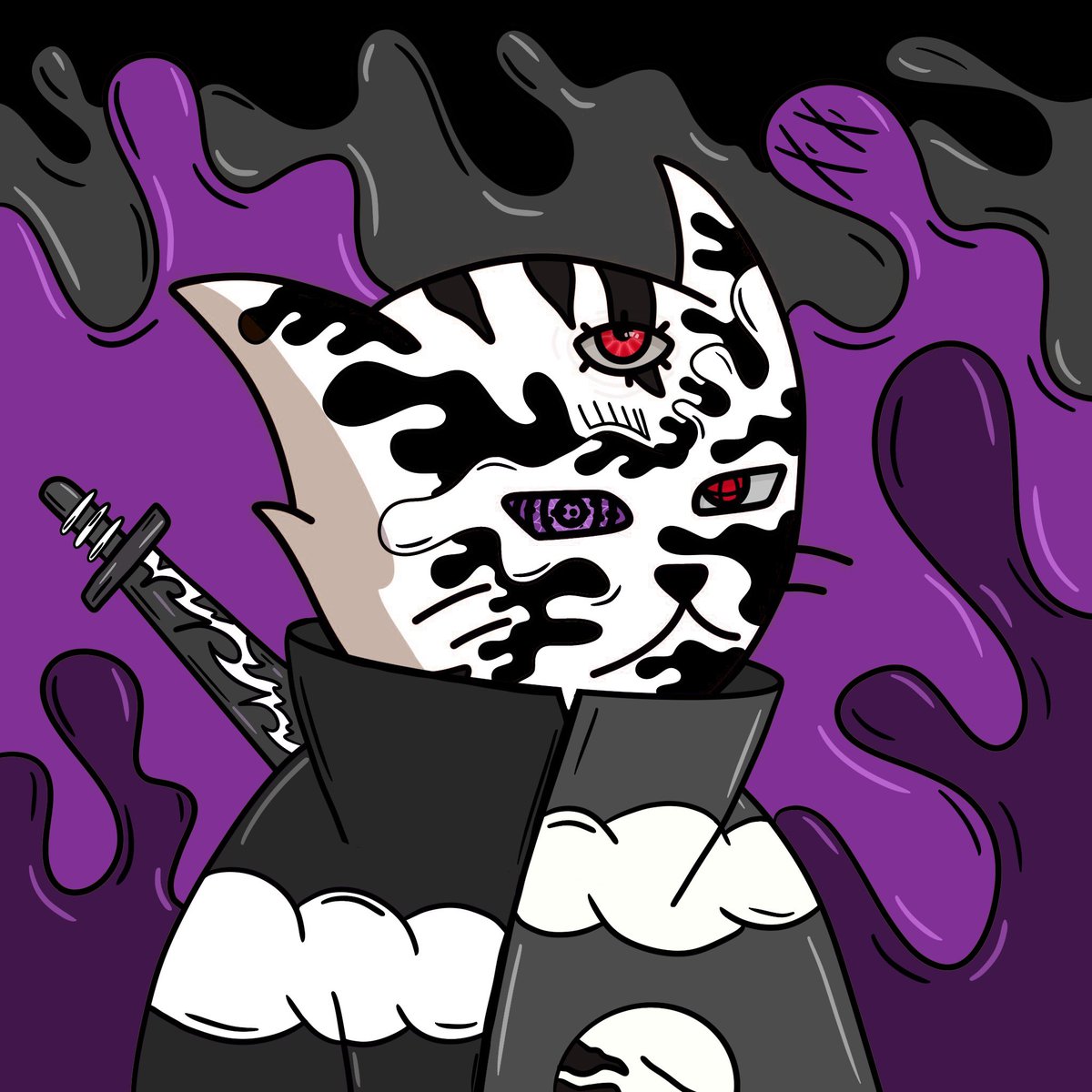 This is my fiend from <a href="/FelineFiendz/">Fiendz</a> as a <a href="/menjisworld/">Menji’s World</a> ninja. 💪❤️‍🔥🥷