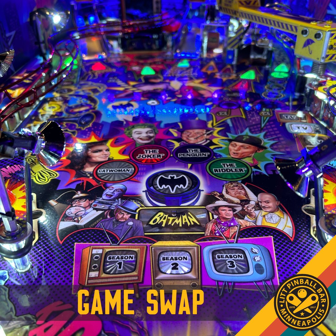 littpinballbar's tweet photo. Batman 66 is back!
Unfortunately (or fortunately, depending on which camp you're in), we had an electrical issue with Cirqus - But the good news is the techs just finished up a long shop job on Batman. Come play it today!
#pinball #littpinballbar #batman #pintech https://t.co/MHZAmhOpKa