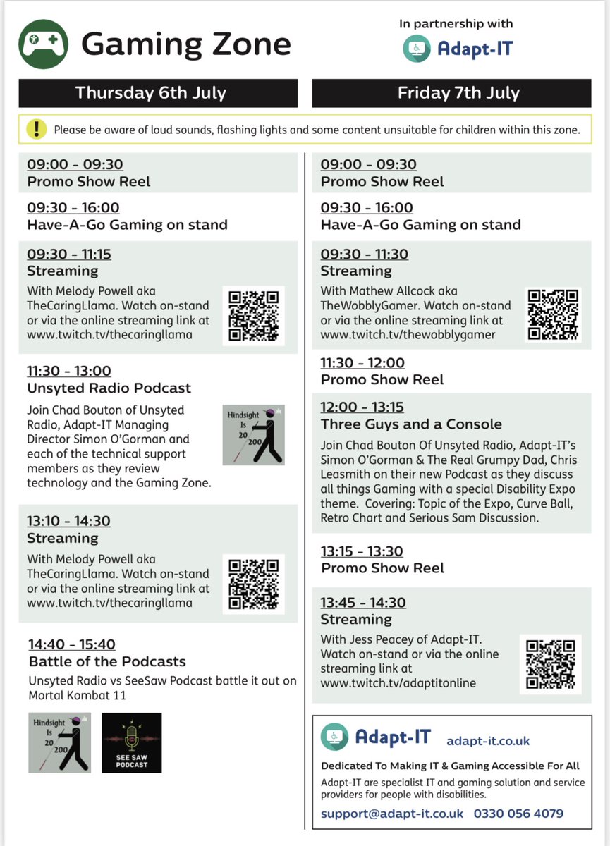The preparation is near to a close and the @DisabilityExpo_ is nearly upon us.  We are so excited to meet everyone in person!  The Gaming Zone time table is now fixed.  🤞.  What are you looking forward to see?  <a href="/GrumpyGitsShow/">The Grumpy Gits Show</a> 

Download PDF: workdrive.zohopublic.eu/external/5bdf7…