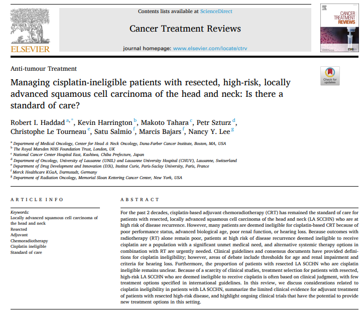 This review discusses cisplatin ineligibility in pts with locally advanced #HNC #hncsm, summarizes the limited clinical evidence for adjuvant tx, &amp; highlights ongoing clinical trials that have the potential to provide new tx options.
sciencedirect.com/science/articl…