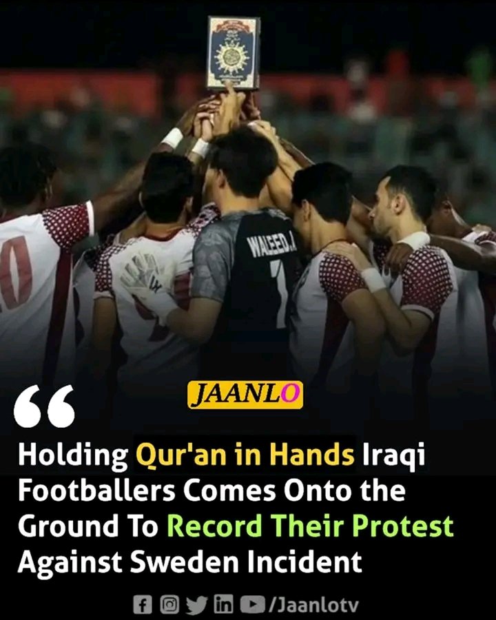 hitmayn51's tweet image. Fans, officials and players at an Iraqi League football match held up held up copies of the Holy Quran in protest to the Quran desecration incident in Sweden.
#BoycottSwedishBrands
#Vtuber
#Bollywood
#WhatsApp
#TereBin
#PervaizElahi
#Elonmusk
#عوام_نہیں_مان_رہی