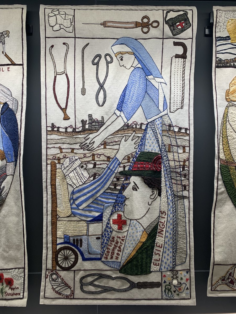 Elsie Inglis remembered in The Great Tapestry of Scotland ⁦⁦@GreatTapestrySc⁩ 
Inspirational and revolutionary Women’s Health pioneer, opened Edinburgh maternity hospital, supporter of the suffrage movement, served WWI.