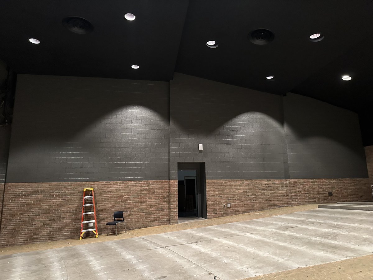 BereaCSD's tweet photo. More renovation progress to Berea-Midpark Middle School’s auditorium. All seats are removed and a fresh coat of paint is underway. #BeATitan https://t.co/bP4rREuX5N