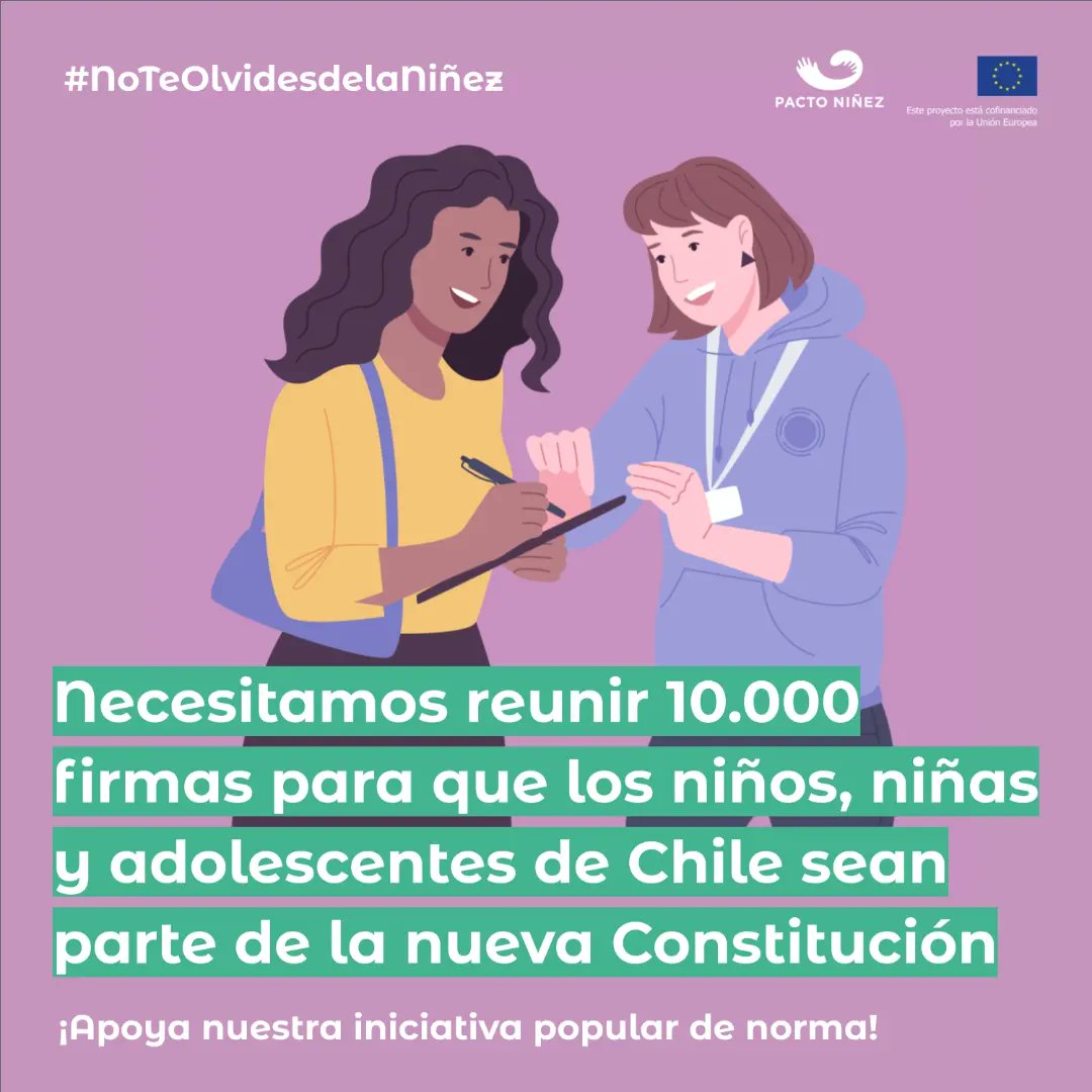 *Queremos asegurar que todas las niñas, niños y adolescentes en Chile tengan sus derechos respetados y garantizados, y con tu firma podremos lograrlo*

🤓 En menos de un minuto, vota con tu clave única por la IPN 9247 aquí:  ucampus.quieroparticipar.cl/m/iniciativas/…
