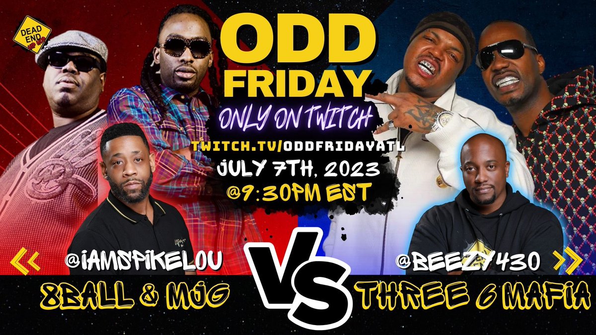 DeadEndHipHop's tweet photo. This Friday be sure to tune in for the next #OddFriday battle. Memphis, Memphis, Memphis, Memphis!! https://t.co/HBVFF0docn