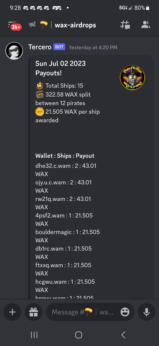 Have you earned your free booty ship to get these daily wax #Airdrops ?

Not to late to start earning for future daily drops